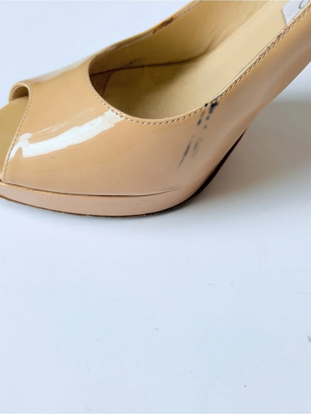JIMMY CHOO Patent Leather Peep Toe Pump Heels - Picture 7 of 13